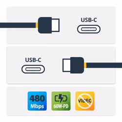 StarTech.com Câble de Charge USB-C de 4m, Charge et Synchronisation, 60W (3A) PD, Câble de Charge USB 2.0 pour Ordinateur Portable, Gaine TPE - Cordon de Charge USB C Noir - Vue supplémentaire 5