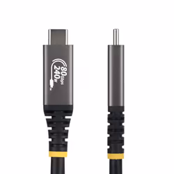 StarTech.com Câble USB4 de 50cm, 80 Gbit/s, Câble USB-C Certifié USB-IF, 240 W PD, 8K 120 Hz/4K 240 Hz DP2.1 DP80, Gaine en TPE, Compatible Thunderbolt 4 - Cordon USB-C Noir - Vue supplémentaire 2
