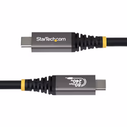 StarTech.com Câble USB4 de 50cm, 80 Gbit/s, Câble USB-C Certifié USB-IF, 240 W PD, 8K 120 Hz/4K 240 Hz DP2.1 DP80, Gaine en TPE, Compatible Thunderbolt 4 - Cordon USB-C Noir - Vue supplémentaire 3