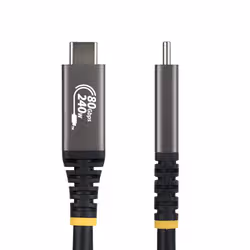 StarTech.com Câble USB4 de 1m, 80 Gbit/s, Câble USB-C Certifié USB-IF, 240 W PD, 8K 120 Hz/4K 240 Hz DP2.1 DP80, Gaine en TPE, Compatible Thunderbolt 4 - Cordon USB-C Noir - Vue supplémentaire 2