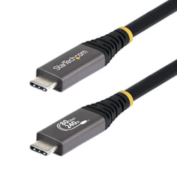 StarTech.com Câble USB4 de 1,5m, 80 Gbit/s, Câble USB-C Certifié USB-IF, 240 W PD, 8K 120 Hz/4K 240 Hz DP2.1 DP80, Gaine en TPE, Compatible Thunderbolt 4 - Cordon USB-C Noir