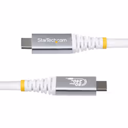 StarTech.com Câble USB4 de 1,5m, 80 Gbit/s, Câble USB-C Certifié USB-IF, 240 W PD, 8K 120 Hz/4K 240 Hz DP2.1 DP80, Gaine en TPE, Compatible Thunderbolt 4 - Cordon USB-C Blanc - Vue supplémentaire 3
