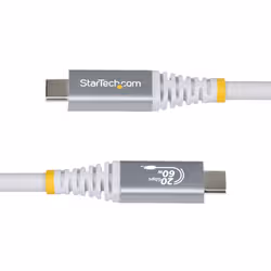 StarTech.com Câble USB4 de 3 m, 20 Gbit/s, Câble USB-C Certifié USB-IF, 60 W PD, 4K 120 Hz DP 1.4, Gaine en TPE, Cordon USB-C Blanc - Vue supplémentaire 3