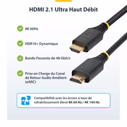 StarTech.com Câble HDMI Ultra Haut Débit Certifié de 5m, 8K 60 Hz/4K 120 Hz, Câble HDMI 2.1 avec HDR10+ / eARC, 48 Gbps, Câble HDMI 8K pour Moniteur/Téléviseur/Écran, Gaine TPE Flexible - Vue supplémentaire 8