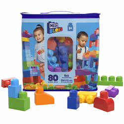 MEGA BLOKS Gros sac de construction, Jeu de construction, 1 an(s), Plastique, 80 pièce(s), 1,37 kg
