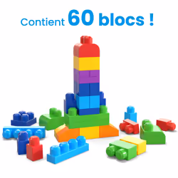 MEGA BLOKS - Sac de Construction Bleu 60 Pièces - First Builders - Vue supplémentaire 11