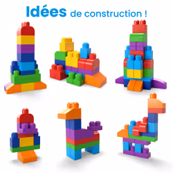 MEGA BLOKS - Sac de Construction Bleu 60 Pièces - First Builders - Vue supplémentaire 12