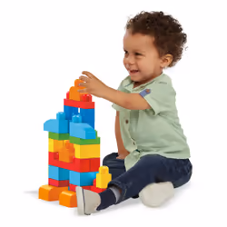 MEGA BLOKS - Sac de Construction Bleu 60 Pièces - First Builders - Vue supplémentaire 32