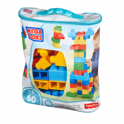 MEGA BLOKS - Sac de Construction Bleu 60 Pièces - First Builders - Vue supplémentaire 50