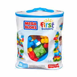 MEGA BLOKS - Sac de Construction Bleu 60 Pièces - First Builders - Vue supplémentaire 55
