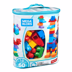MEGA BLOKS - Sac de Construction Bleu 60 Pièces - First Builders - Vue supplémentaire 56