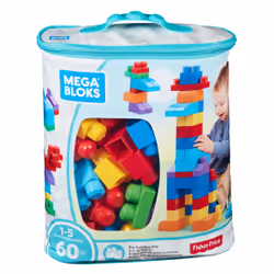 MEGA BLOKS - Sac de Construction Bleu 60 Pièces - First Builders - Vue supplémentaire 57