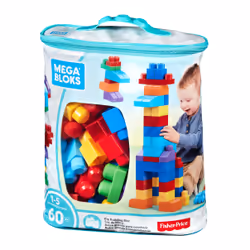 MEGA BLOKS - Sac de Construction Bleu 60 Pièces - First Builders - Vue supplémentaire 58