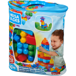 MEGA BLOKS - Sac de Construction Bleu 60 Pièces - First Builders - Vue supplémentaire 60