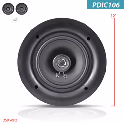Pyle PDIC106 haut-parleur 2-voies Blanc Avec fil 250 W
