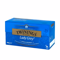 TWININGS Lady Grey, Thé parfum aromatisé, 50 g, Bergamote, Citron, Orange, Rectangulaire, 2 g, R Twining and Company Limited, ...