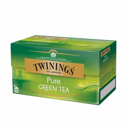 TWININGS Thé vert 25 x 2 g, Thé vert, 50 g, Pas d’ajout aromatique, Rectangulaire, 2 g, Boîte en papier