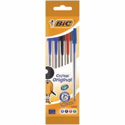 BIC 802054, Clip, Stylo à bille, Noir, Bleu, Vert, Rouge, 5 pièce(s)