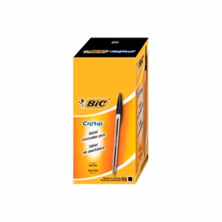 BIC Cristal, Noir, 50 pièce(s), Moyen