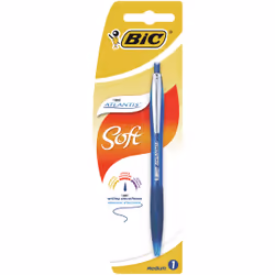 BIC Atlantis 1.0 Eg Blu Blister 1, Stylo à bille retractable avec clip, Bleu, Noir, Bleu, Rouge, Plastique, 1 mm, Bold