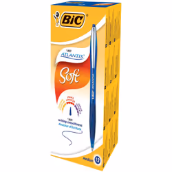 BIC 902132, Clip, Stylo à bille rétractable avec clip, Rechargeable, Bleu, 12 pièce(s)
