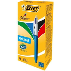 BIC 4 Colours Noir, Bleu, Vert, Rouge Stylo à bille rétractable avec clip Moyen 1 pièce(s)