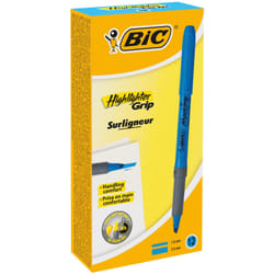 BIC Highlighter Grip marqueur 12 pièce(s) Pointe biseautée Bleu