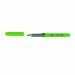 BIC Brite Liner Grip, 12 pièce(s), Vert, Pointe biseautée, Vert, Gris, Rectangle, Encre à base d'eau