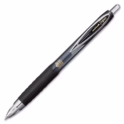 Uni-Ball 207 GEL 0.38mm, Stylos rétractables à encre gel, Noir, Noir, Transparent, Plastique, Caoutchouc, 0,38 mm, Métal
