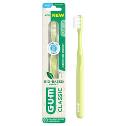 GUM Brosse à Dents Classic 411 - Couleur : Vert Anis