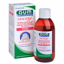 Gum Bain de Bouche Gingidex Traitement dAttaque Anti-Plaque 300ml