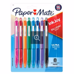 Papermate 1945921, Clip, Stylo à bille rétractable avec clip, Noir, Bleu, Vert, Bleu clair, Orange, Rose, Rouge, Violet, 8 pi ...