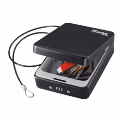 MASTER LOCK Mini coffre nomade combinaison, Noir, Acier, 1 pièce(s), 1 pièce(s), 203 mm, 150 mm