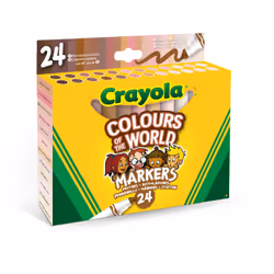 Crayola Couleurs du Monde - 24 feutres lavables à pointe conique