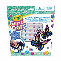 Crayola Glitter Dots - Mosaïques 3D papillon, Kit de loisirs créatifs pour enfants, 5 an(s), Multicolore