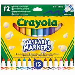 Crayola 12 Feutres pointe conique, 12 couleurs, Multicolore, Rond, Malaisie, Enfants, CE