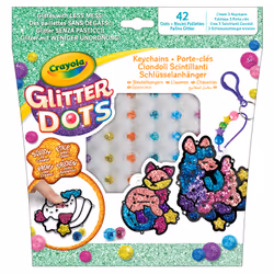 Crayola Glitter Dots - Porte-clés sujets en paillettes 3D, Kit de loisirs créatifs pour enfants, 5 an(s), Non toxique, Multic ...