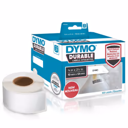 DYMO LW - Étiquettes résistantes LW - 19 x 64 mm - 1933085, Blanc, Imprimante d'étiquette adhésive, Polypropylène (PP), Perma ...