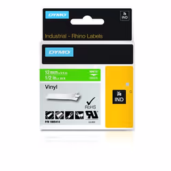 DYMO Étiquettes en vinyle IND, Blanc sur vert, Multicolore, Vinyl, -40 - 80 °C, UL 969, DYMO
