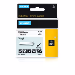 DYMO Étiquettes en vinyle IND, Noir sur blanc, Multicolore, Vinyl, -40 - 80 °C, UL 969, DYMO