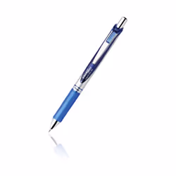 Pentel EnerGel, Stylos rétractables à encre gel, Bleu, Bleu, Argent, Caoutchouc, Moyen, 0,7 mm