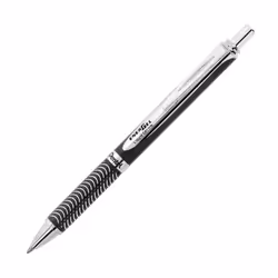 Pentel BL407A-A, Stylos rétractables à encre gel, Noir, Noir, Blanc, Superfine, Rond, Fin