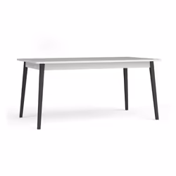 Table à manger 180 x 90 cm blanc mat et noir Iris
