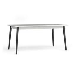 Table à manger 180 x 90 cm blanc mat et noir Iris