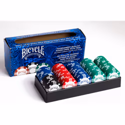 Bicycle 8G CLAY CHIPS (100 pcs), Jeton de poker, 1 platine(s), 8 g, Adulte, unisexe, Bleu