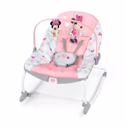 DISNEY BABY -MINIE- Transat bébé à bascule évolutif 3-en-1 avec 3 Positions et arche avec jouets peluches Mickey amovible