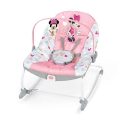 DISNEY BABY -MINIE- Transat bébé à bascule évolutif 3-en-1 avec 3 Positions et arche avec jouets peluches Mickey amovible
