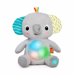 BRIGHT STARTS Jouet bébé peluche doudou veilleuse éléphant Hug-a-Bye Baby sons et lumières