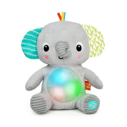 BRIGHT STARTS Jouet bébé peluche doudou veilleuse éléphant Hug-a-Bye Baby sons et lumières