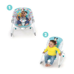 Disney - Transat bright stars baby Mickey - Evolutif - 2 Positions inclinaison - 61 x 86 x 71 cm - Bleu multicolore - Des la naiss